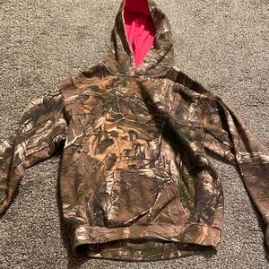Realtree Camo Kids Hoodie with Pink Interior